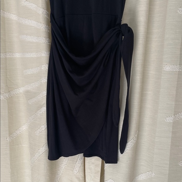 Wilfred Wrapped Waist Black Mini Dress - Picture 7 of 7